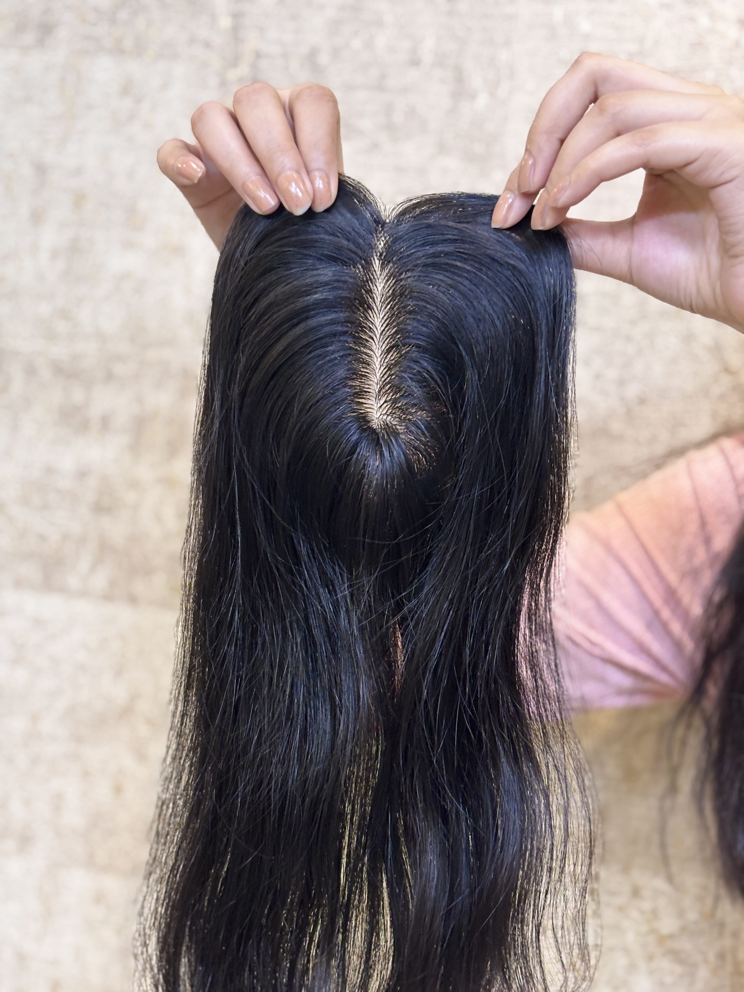 Hair Topper for PCOS Hair Loss | Silk Base | Natural Black | Straight | Remy Hair India-6
