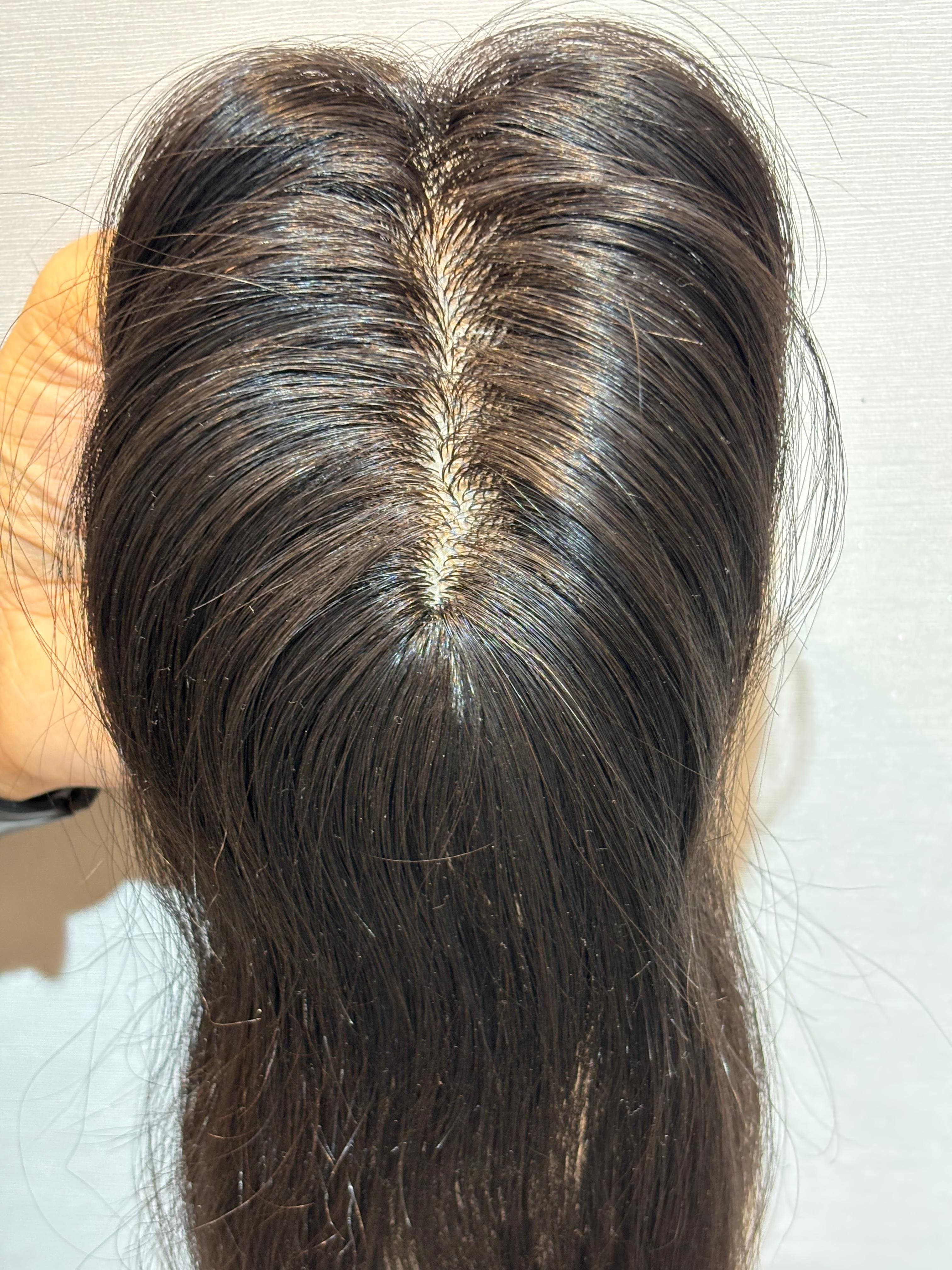 Hair Patch for Bald Spots | Silk Base | Natural Black | Straight | Remy Hair India-0